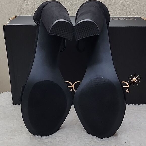 NIB Shoe Dazzle Heeled Sandals Lyvia Black Size 9 - Picture 7 of 8
